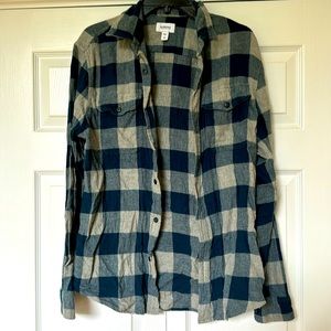 NWOT blue and gray flannel